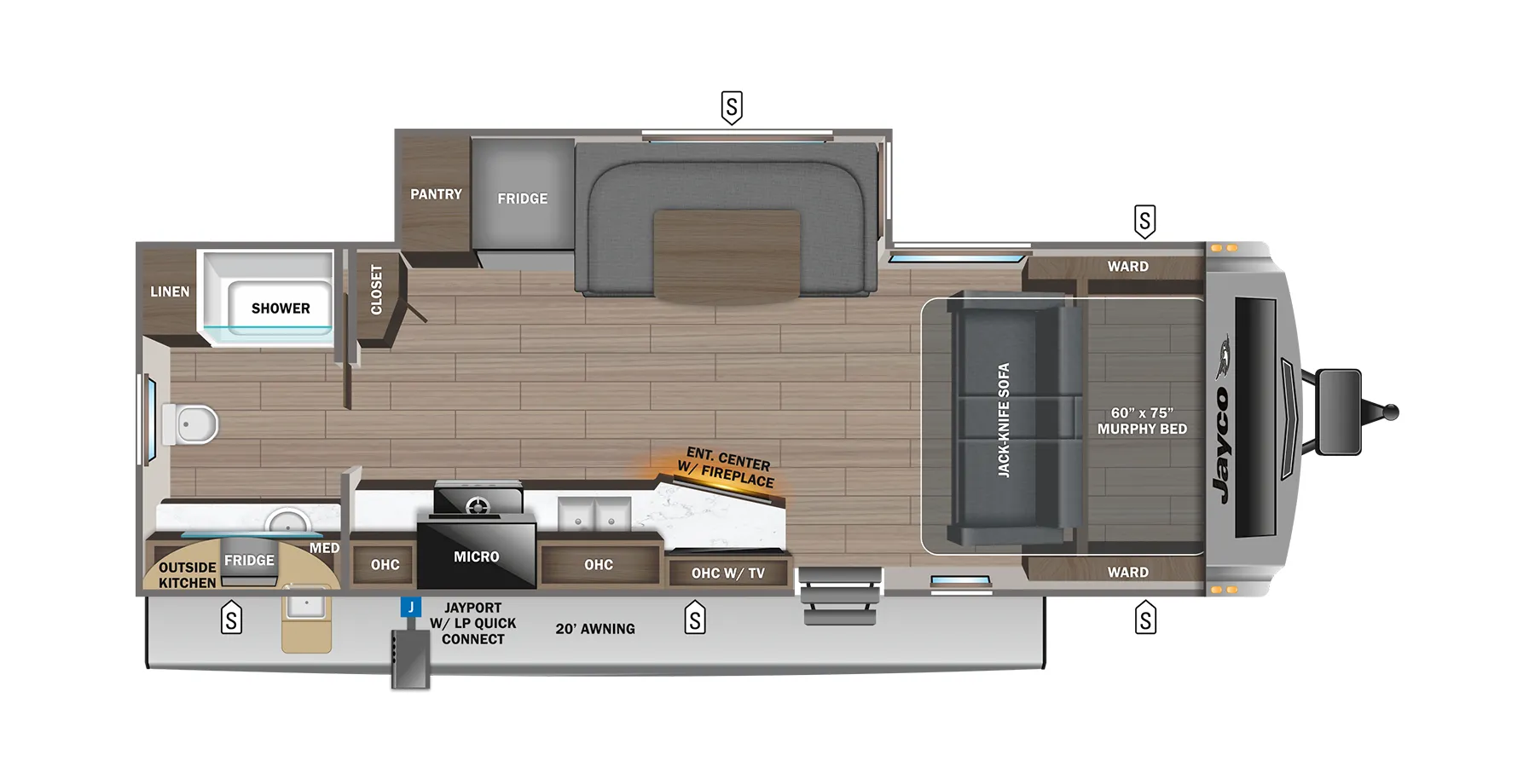 Jayco White Hawk 24MRB floor plan