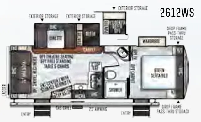 Forest River Rockwood Ultra Lite 2612WS floor plan