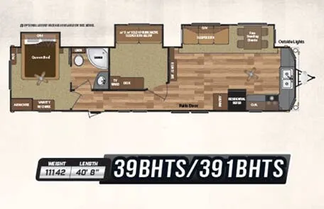 Keystone Retreat 391BHTS floor plan