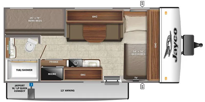 2022 Jayco Jay Feather Micro 171BH - Floor plan