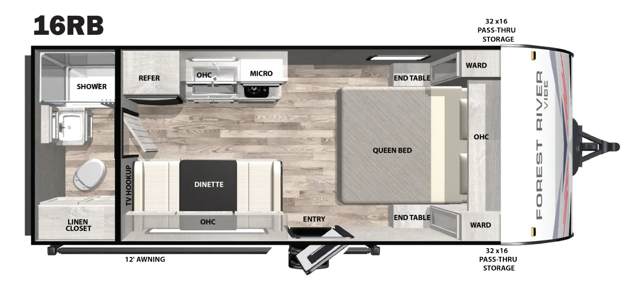 2020 Forest River Vibe 16RB - Floor plan