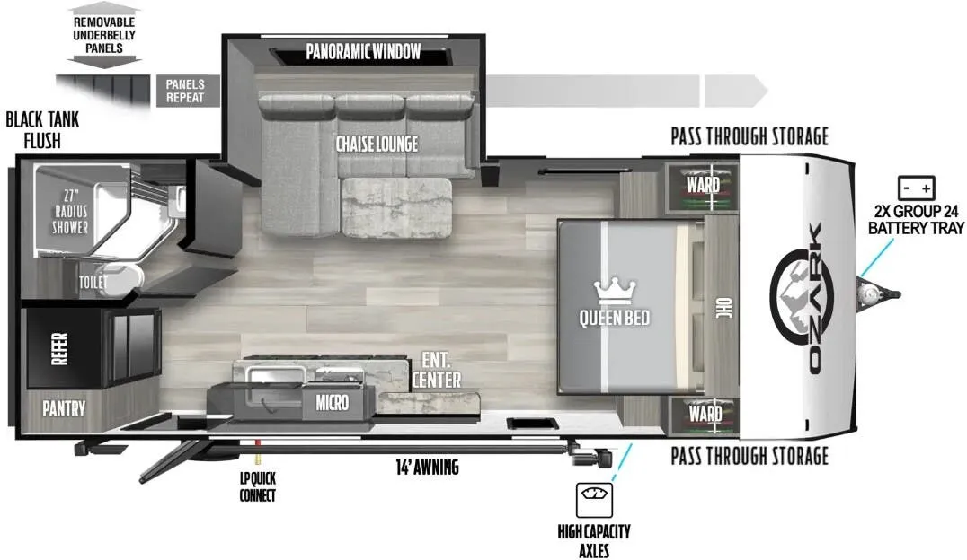 Forest River Ozark 1800QS floor plan