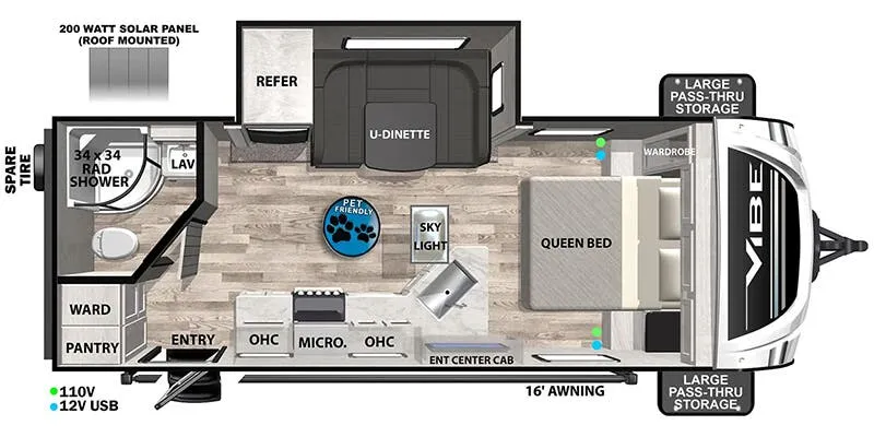 Forest River Vibe West 22RB floor plan
