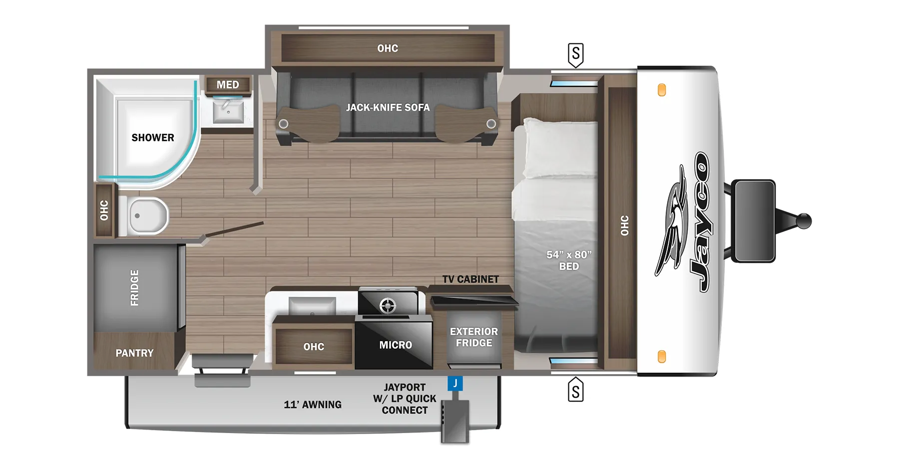 2023 Jayco Jay Feather Micro 166FBS - Floor plan