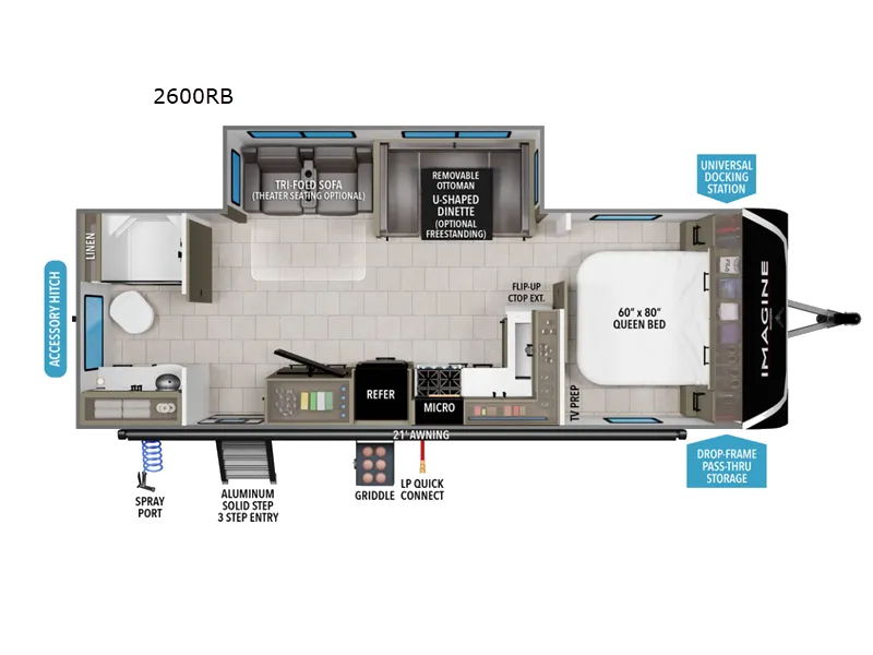 2026 Grand Design Imagine 2600RB - Floor plan