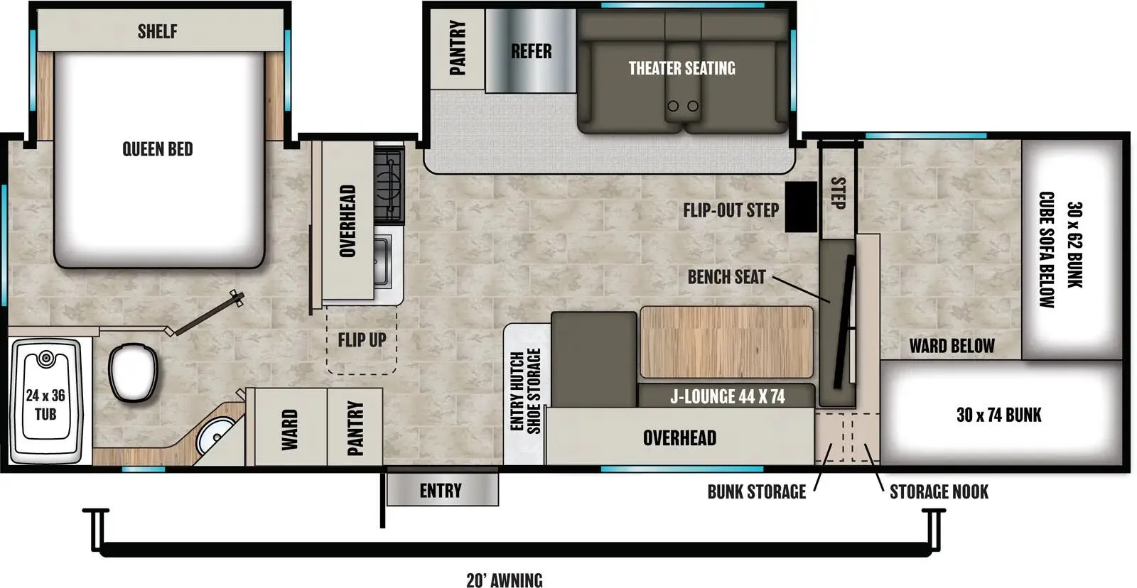 2026 Coachmen Chaparral Lite 218SE - Floor plan