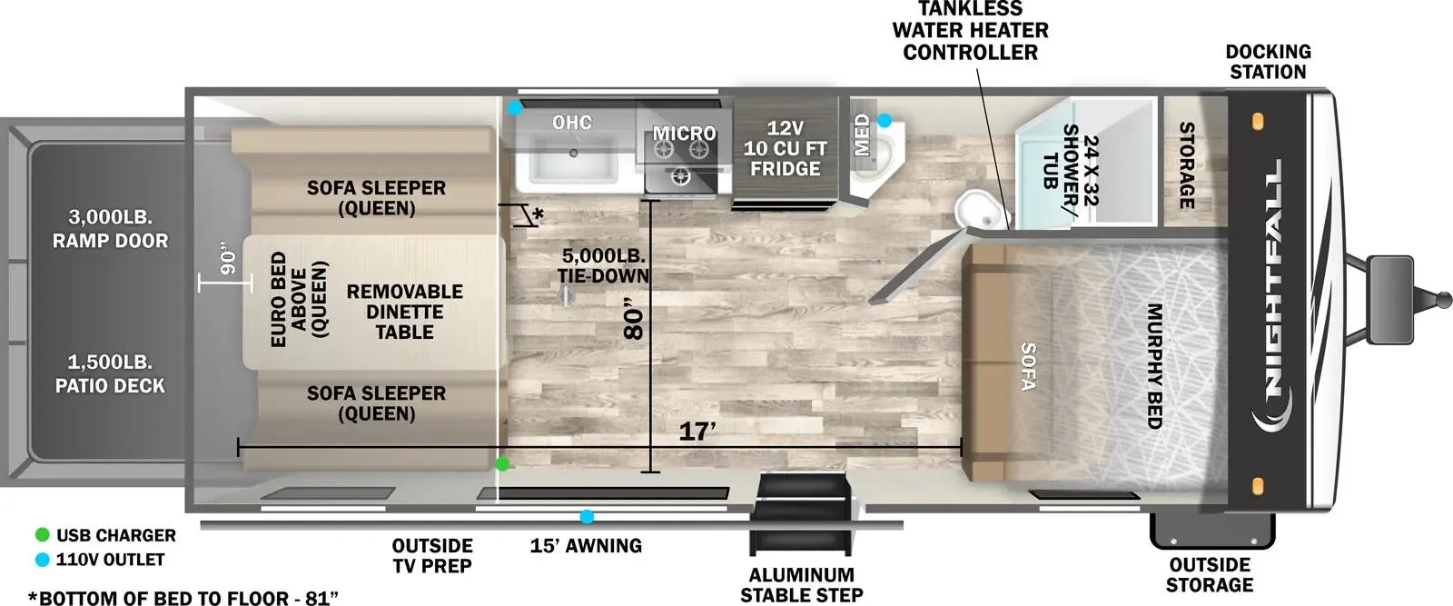 Forest River Nightfall 20N floor plan