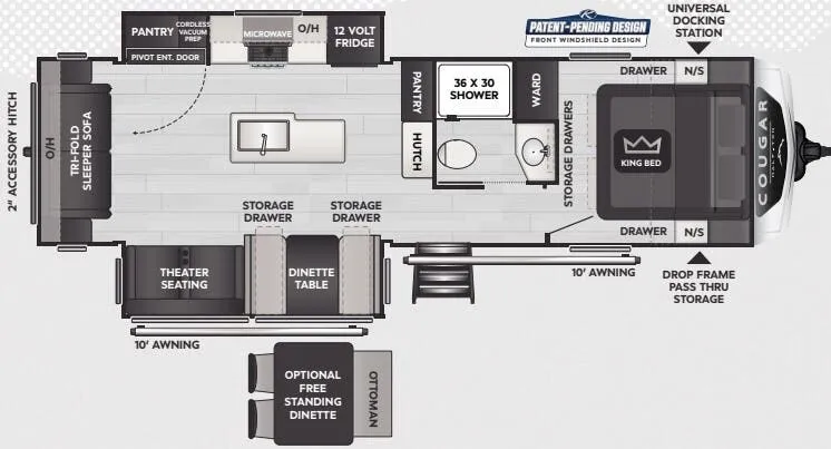 2025 Keystone RV Cougar Half-Ton 29RLP floor plan