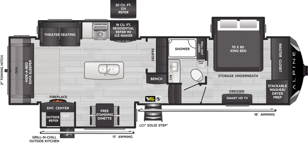 2024 Keystone Alpine 3102RL floor plan