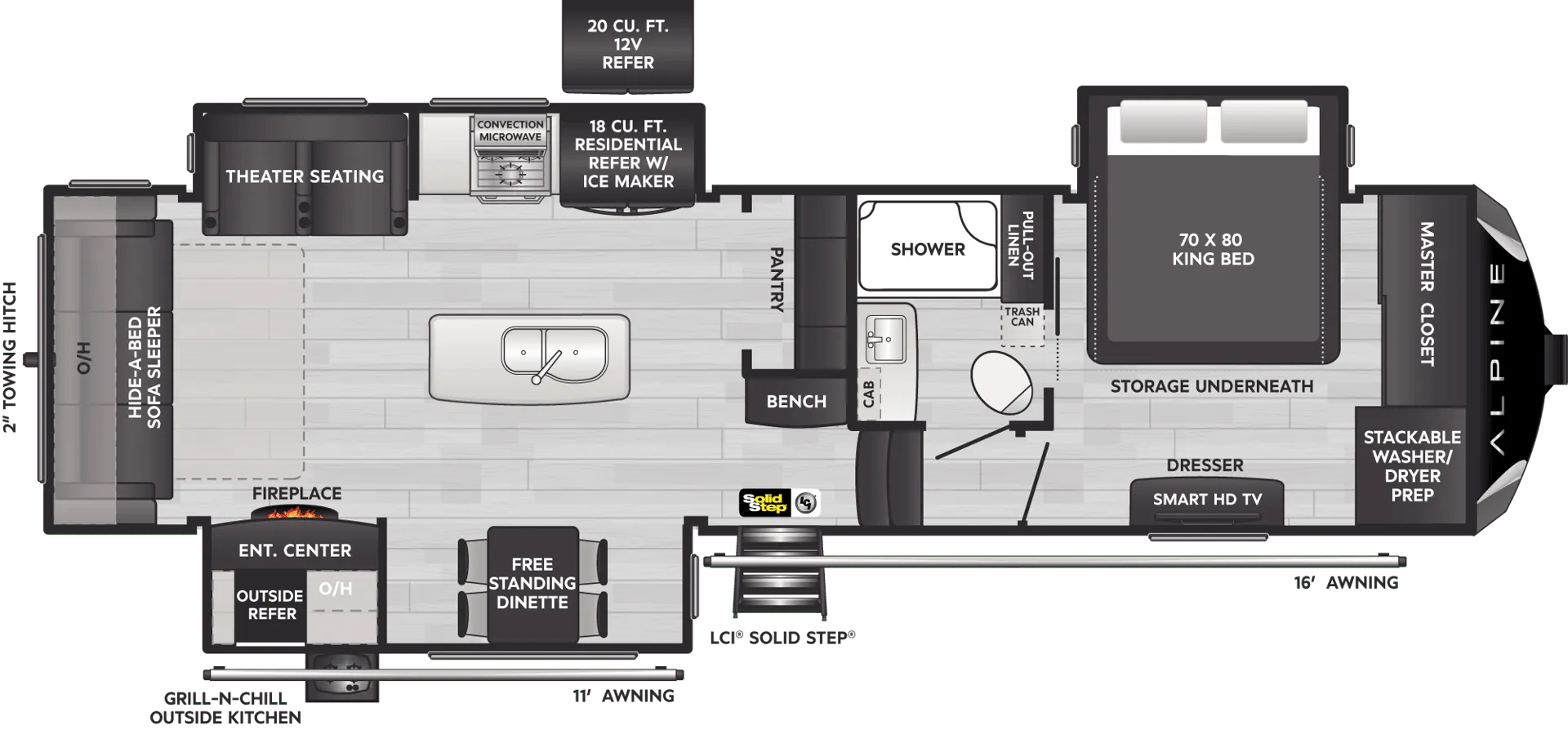 2024 Keystone Alpine 3102RL - Floor plan
