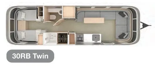 Airstream Globetrotter 30RB Twin floor plan