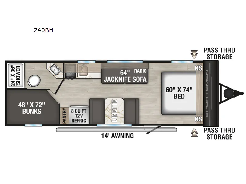 2026 K-Z Sportsmen Classic 240BH — Floor plan