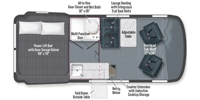2025 Winnebago Revel 44E - Floor plan