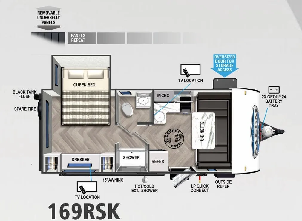 Forest River Salem FSX 169RSK floor plan