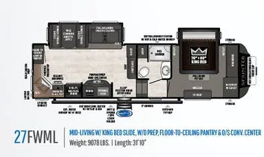 Keystone Sprinter Campfire 27FWML floor plan