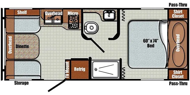 2026 Gulf Stream RV Vista Cruiser 19ERD - Floor plan