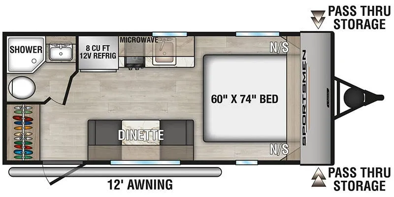 2026 KZ SPORTSMAN CLASSIC 160QB 160QB - Floor plan