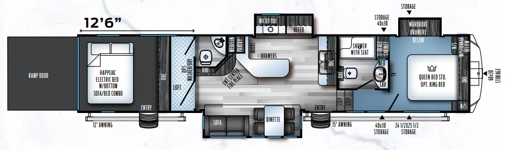 Forest River Vengeance Touring Edition 381L12-6 floor plan