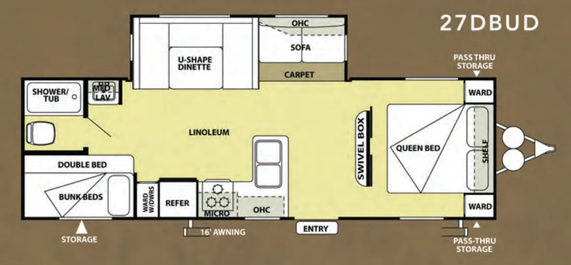 Forest River Salem 27DBUD floor plan