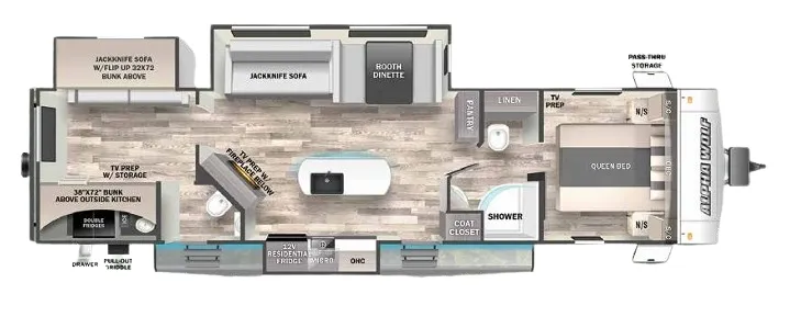 Forest River Cherokee Alpha Wolf 33BH-L floor plan