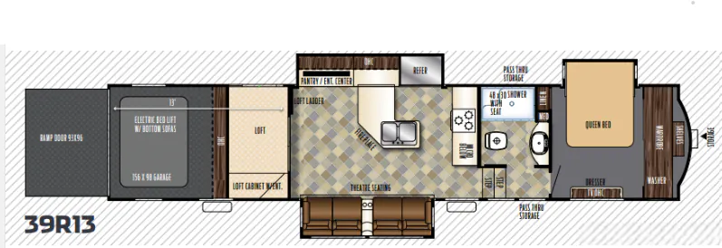Forest River Vengeance Touring Edition 39R13 floor plan