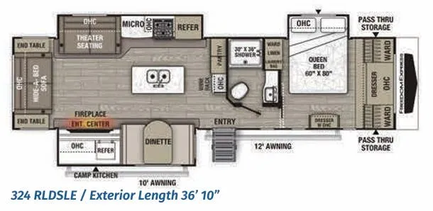 Coachmen Freedom Express Maple Leaf Edition 324 RLDSLE floor plan