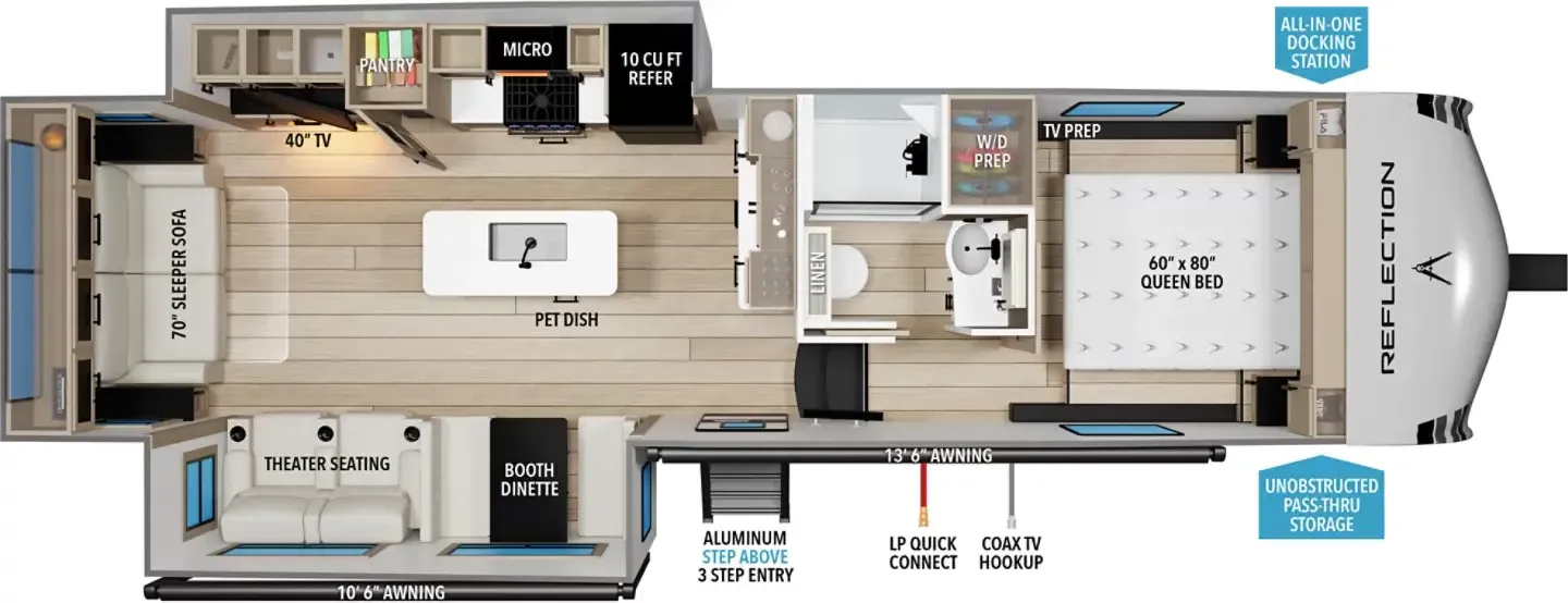 Grand Design Reflection 100 Series 29RL floor plan
