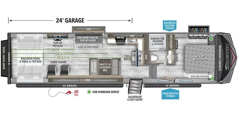 Grand Design Momentum G-Class 355G floor plan