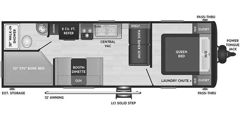 2021 Keystone Hideout 262BH - Floor plan