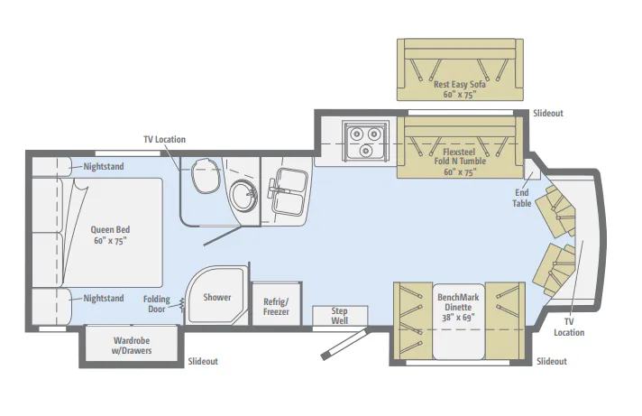 Winnebago Cambria 30J floor plan