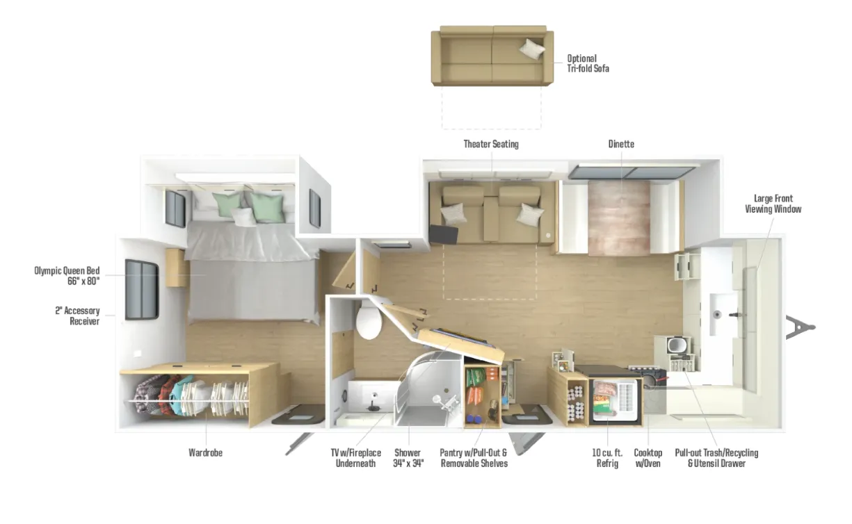 2026 Winnebago Thrive 26FKD - Floor plan