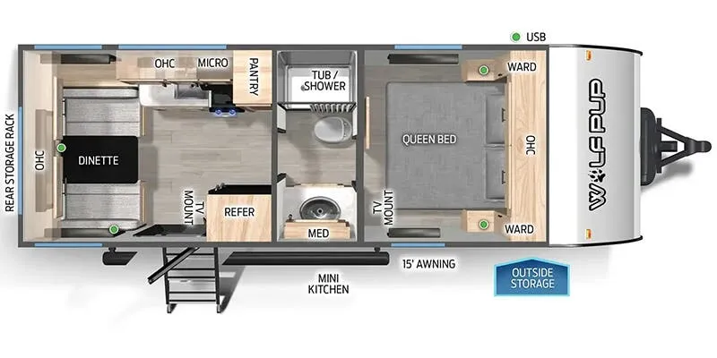 2026 Forest River Cherokee Wolf Pup 16CM - Floor plan