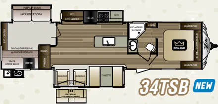 Keystone Cougar XLite 34TSB floor plan