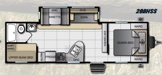 Pacific Coachworks Tango Xtralite 28BHSS floor plan