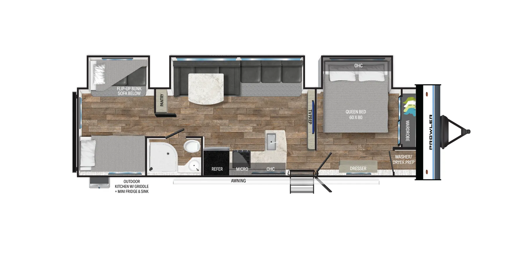 Heartland Prowler 3307BH floor plan