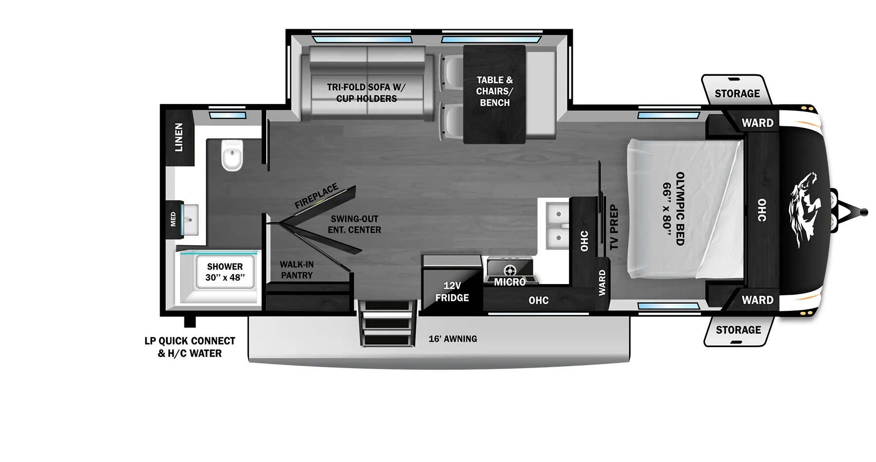 Highland Ridge Open Range Roamer Light Duty 27RBOS floor plan