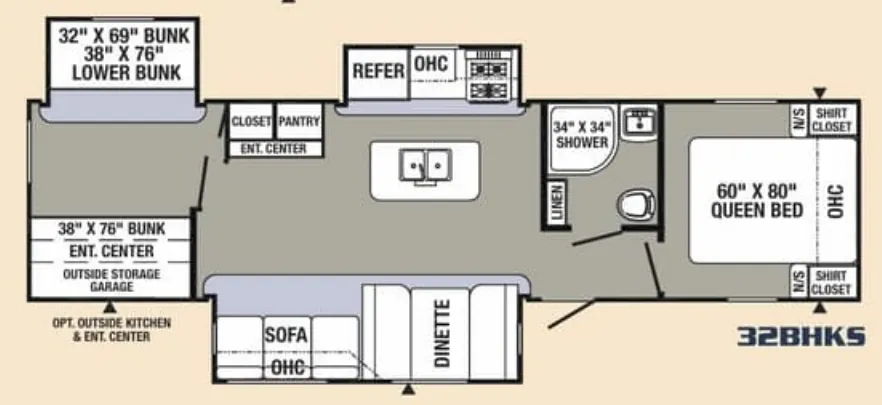 Palomino Puma 32BHKS floor plan