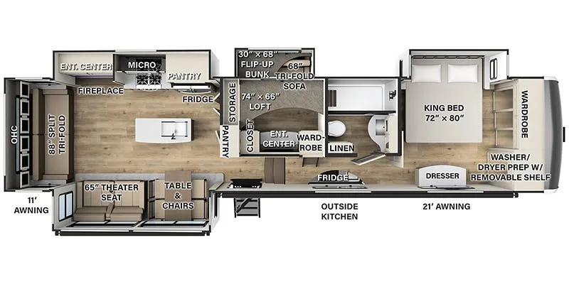 Forest River Rockwood Luxury R379MB floor plan