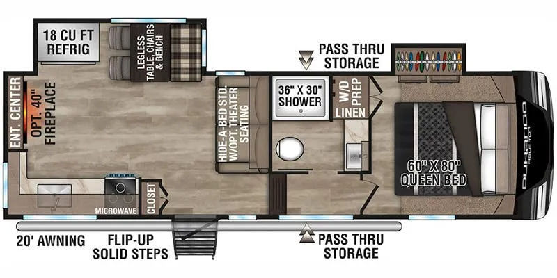 K-Z Durango Half-Ton D250RED floor plan