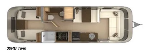 Airstream Flying Cloud 30RB Twin floor plan