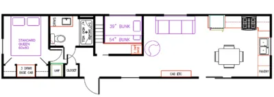 Elevation Park Model Company 3 Series 3-106CA floor plan