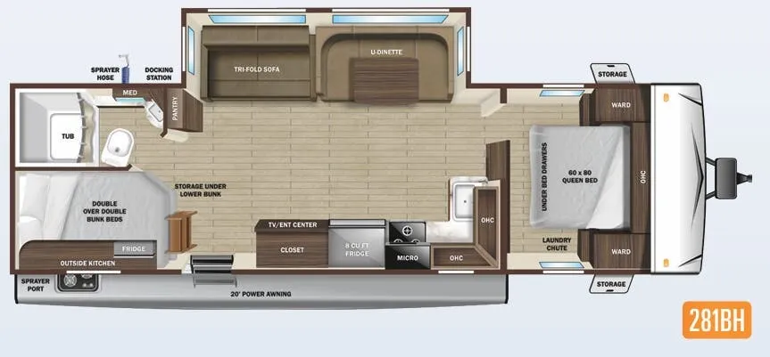 Highland Ridge Mesa Ridge S-Lite 281BH floor plan