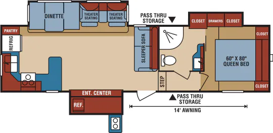 K-Z Durango 1500 D256RKT floor plan
