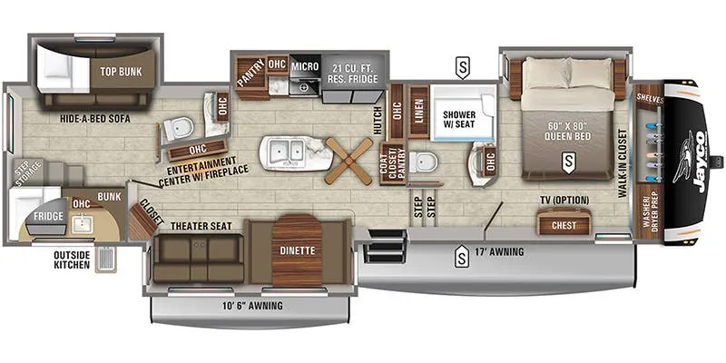 2021 Jayco Eagle 347BHOK floor plan