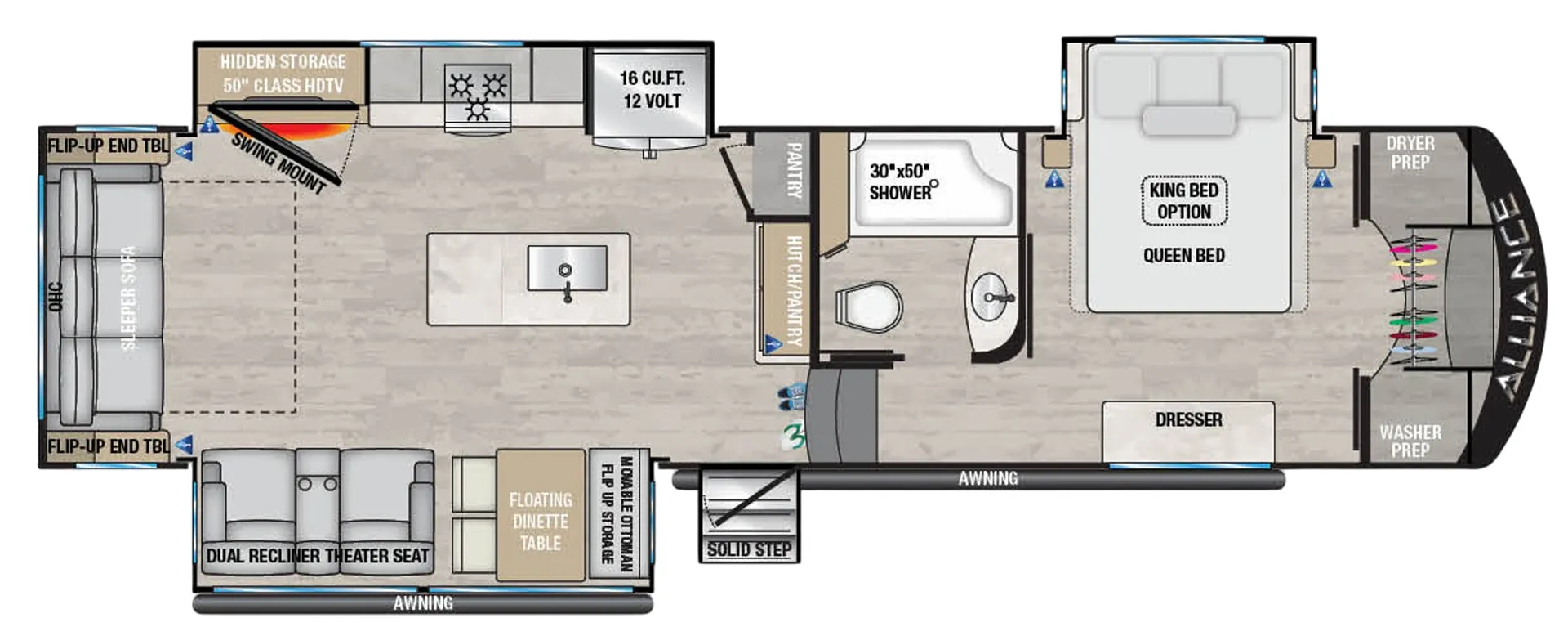 Alliance RV Avenue 32RLS floor plan