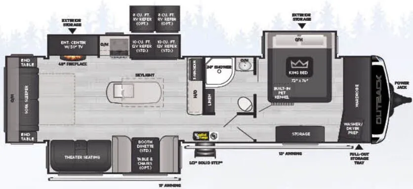2022 Keystone Outback 328RL - Floor plan