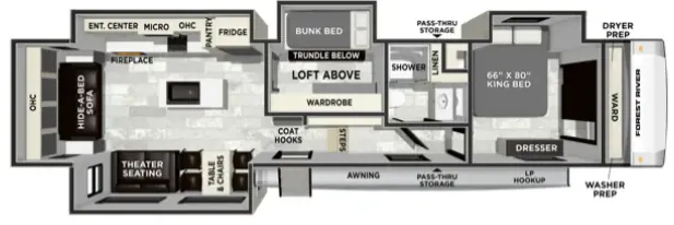 Forest River Wildcat 36MB floor plan