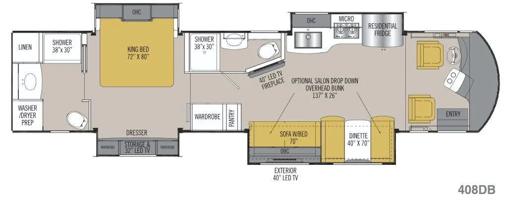Coachmen Sportscoach 408DB floor plan