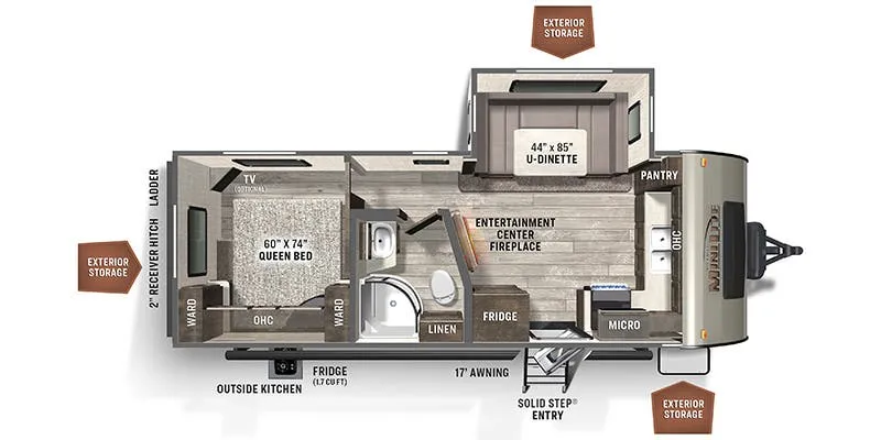2022 Forest River Rockwood Mini Lite 2506S floor plan