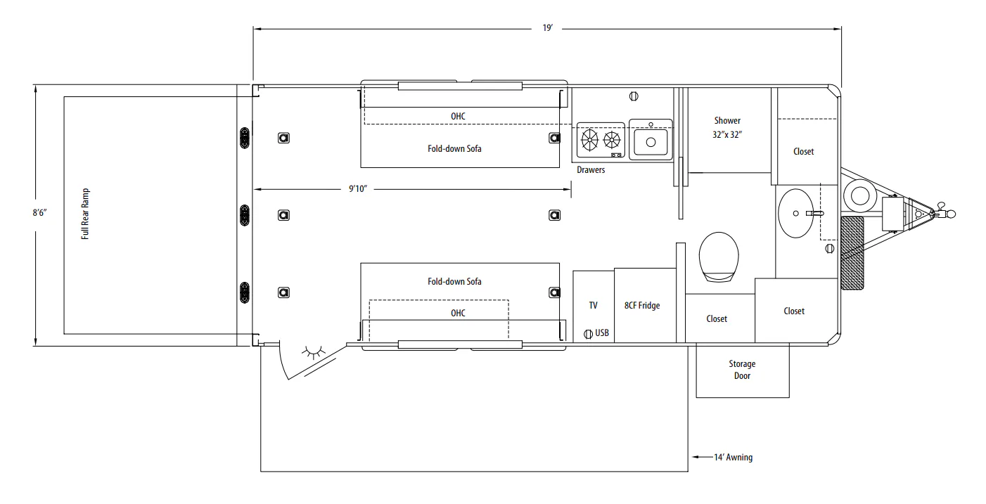 Sundowner TrailBlazer Toy Box 1986 floor plan